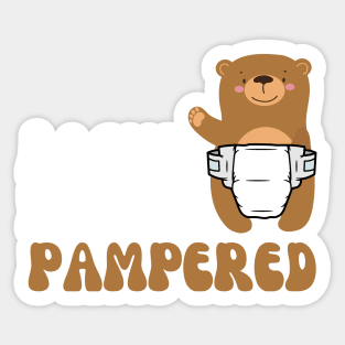 I Love Being Pampered Bear Sticker